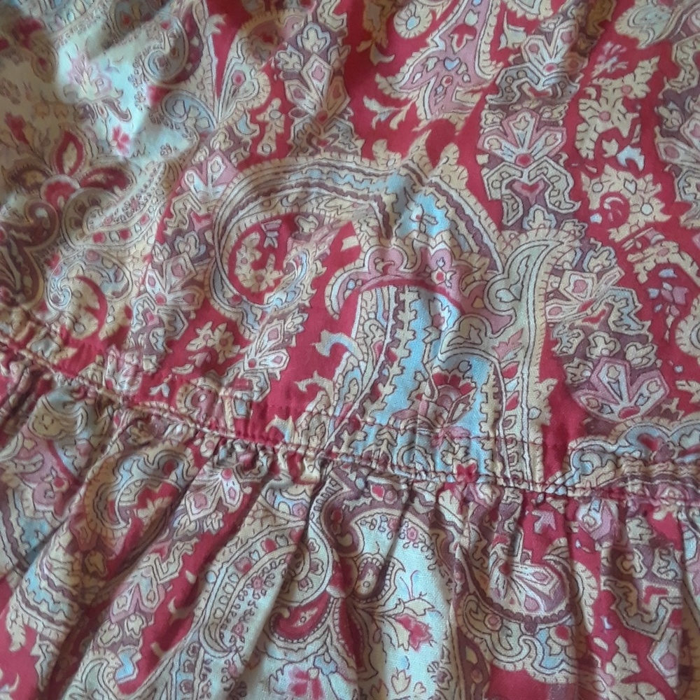 Red, pink, light blue paisley skirt